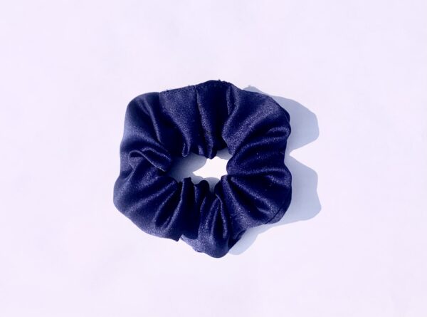 silk scrunchie blue